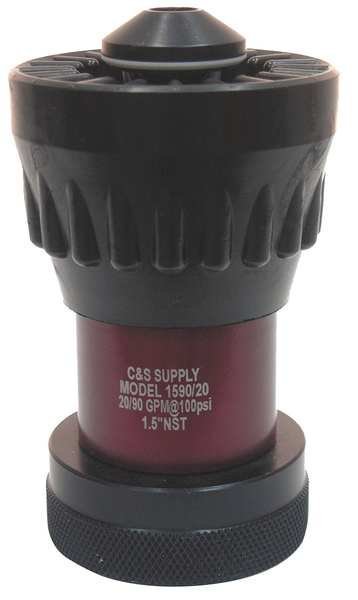 Fire Hose Nozzle, 1-1/2 In., Black, Viper, Mfr#: 1590-20