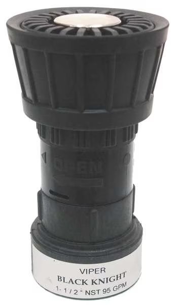 Fire Hose Nozzle, 1-1/2 In., Black, Viper, Mfr#: BK2510