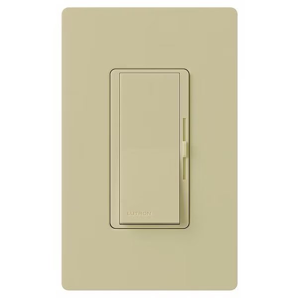 Lighting Dimmer, Slide, 1-Pole/3-Way, Lutron, Mfr#: DVF-103P-IV