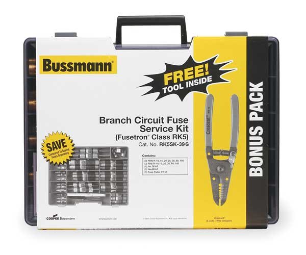 Industrial Fuse Kit, FRN-R, FRS-R Series, 39 Fuses Included RK-5 Class, 10 A to 100 A, Eaton Bussmann, Mfr#: RK5SK-39