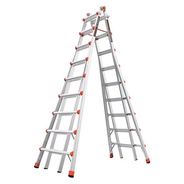 Telescoping Step Ladder, Aluminum, 300 lb Load Capacity, Little Giant Ladders, Mfr#: 10110