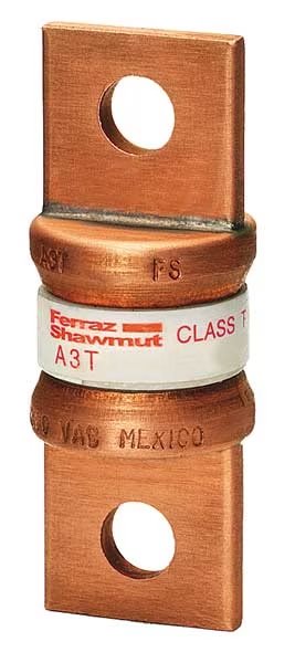 UL Class Fuse, T Class, A3T Series, Very Fast Acting, 100A, 300V AC, Non-Indicating, Mersen, Mfr#: A3T100