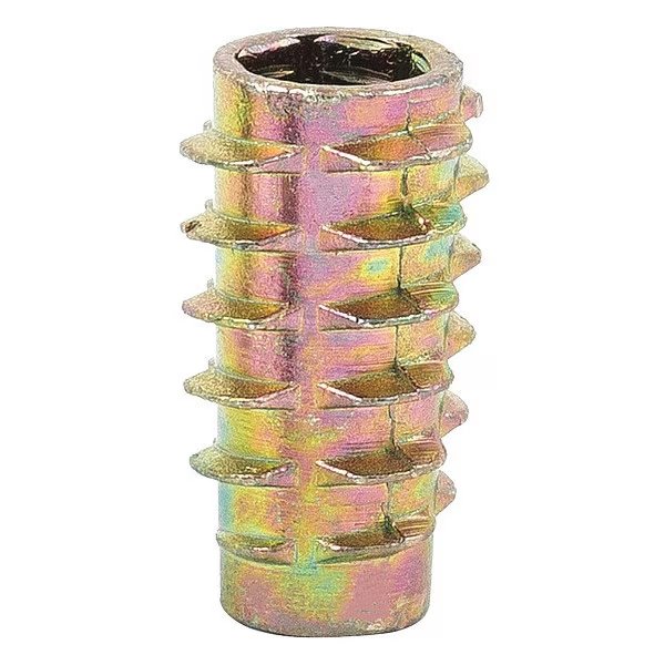 Hex Drive Threaded Insert, 1/4"-20 Int Thrd Sz, 25/32 in L, 29/64 in Dia., Zinc Alloy, Plain, EnjoyTool Select, Mfr#: 801420-20-PK100