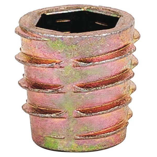 Hex Drive Threaded Insert, M8-1.25 Int Thrd Sz, 33/64 in L, 14.3 mm Dia., Zinc Alloy, Plain, 25 PK, EnjoyTool Select, Mfr#: 808125-13-PK25