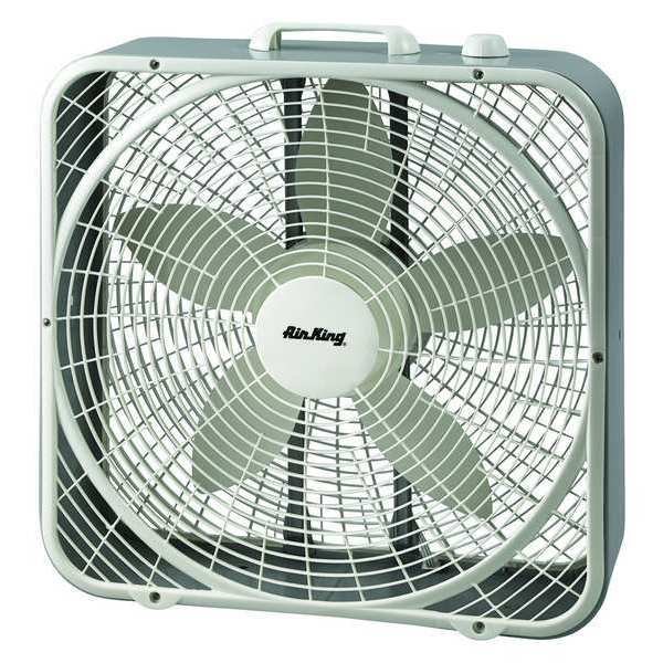 20" Box Fan, Non-Oscillating, 3 Speeds, 120VAC, Carrying Handle, Air King, Mfr#: 9723