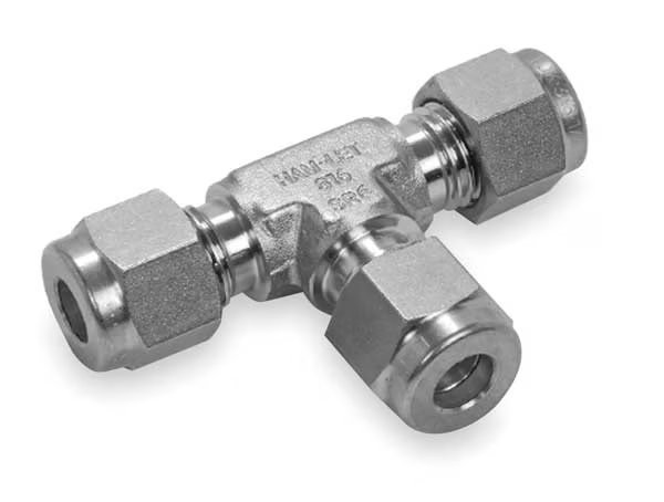 19/64" LET-LOK 316 SS Union Tee, Ham-Let, Mfr#: 764L-SS-8MM