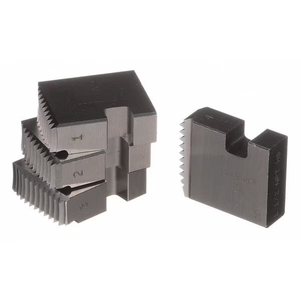 Pipe Thread Die, 1 1/2 In, HSS, 4 Pc, Ridgid, Mfr#: 37890