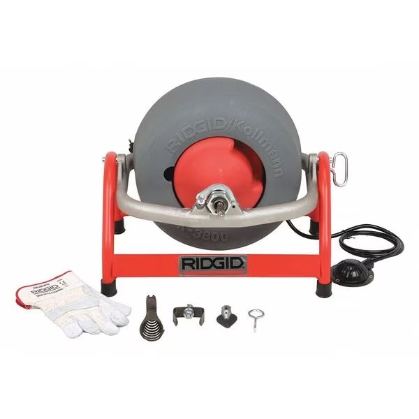 Drain Cleaning Machine, 3/8x100, 1/2x90, Ridgid, Mfr#: K-3800