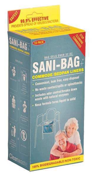 Bedpan/Commode Liner, PK10, Cleanwaste, Mfr#: H645S10P