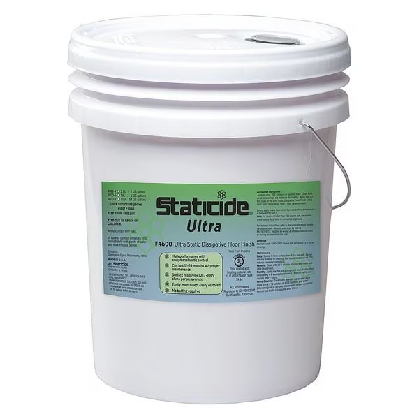 Floor Finish, ESDA 20.20 Standards, 5 gal., Acl Staticide, Mfr#: 4600-5