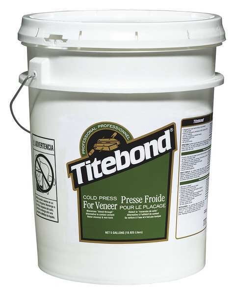 Panel Adhesive, Cold Press Veneer Series, White, 24 hr Full Cure, 3.5 gal, Pail, Titebond, Mfr#: 5177