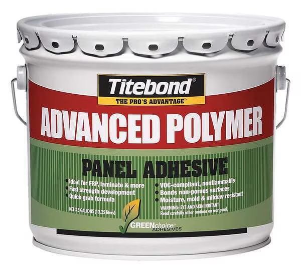 Panel Adhesive, GREENchoice Advanced Polymer Series, Tan, 3.5 gal, Pail, Titebond, Mfr#: 4319B