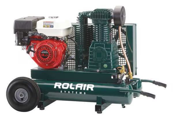 Portable Gas Air Compressor, 9 gal., 9.0HP, Rolair, Mfr#: 8422HBK119-0001