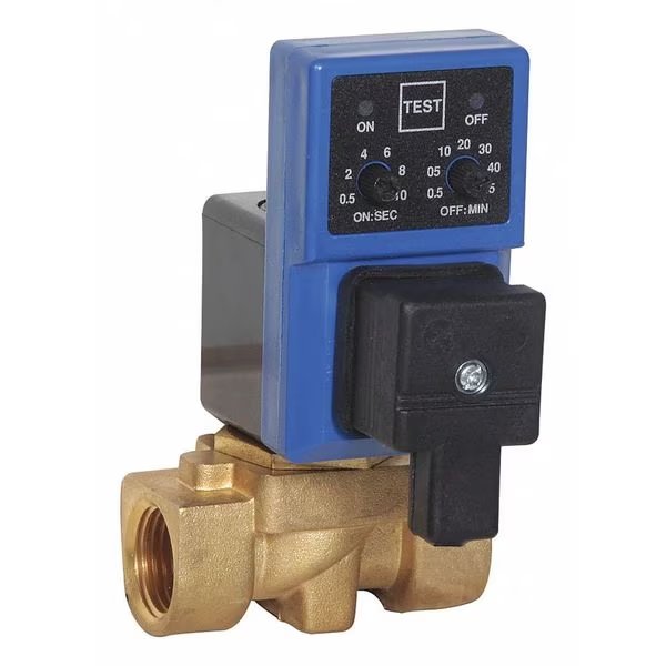 Auto Drain Valve, 115V, 1/2", 38 gpm, Intech, Mfr#: TDV50-10