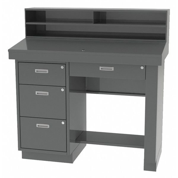 Pedestal/Panel Shop Desk, 54" H, Charcoal, Greene Manufacturing, Mfr#: CB-1200