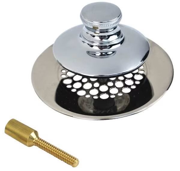 Bathtub Stopper and Drain, Push Pull, Grid, Watco, Mfr#: 4875N-PP-CP-G-51