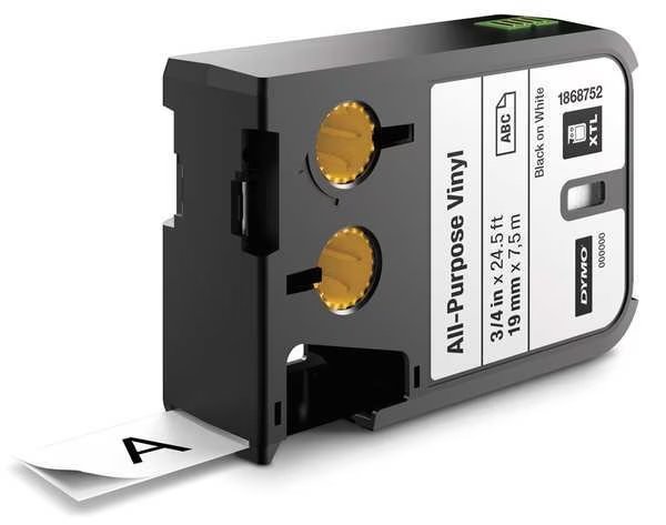 Cartridge Label, Black/White, Labels/Roll: Continuous, Dymo, Mfr#: 1868752