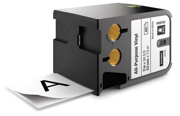 Cartridge Label, Black/White, Labels/Roll: Continuous, Dymo, Mfr#: 1868755