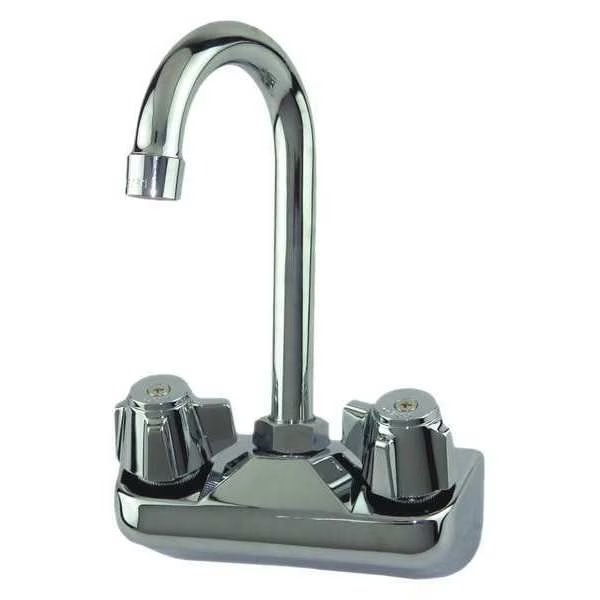 Wall, Brass, Gooseneck Service Sink Faucet, Dominion Commercial Faucets, Mfr#: 77-9116