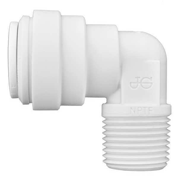 Fixed Elbow, 1/2 in Tube Size, Polypropylene, White, 10 PK, John Guest, Mfr#: PP481623W