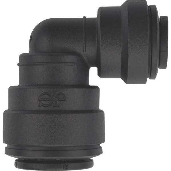 Reducing Elbow, 1/4 in, 3/8 in Tube Size, Polypropylene, Black, 10 PK, John Guest, Mfr#: PP211208E