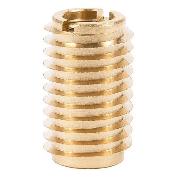 Knife Thread Insert, 1/4"-20 Int Thrd Sz, 3/4 in L, 3/8 in Dia., Brass, Plain, 10 PK, EnjoyTool Select, Mfr#: 400-475-PK10