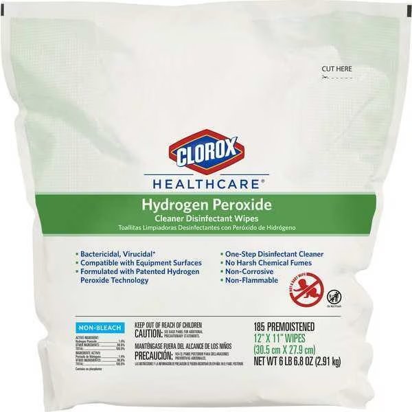 Bag, 185 Wipes, 11 in x 12 in, Clorox, Mfr#: 30827