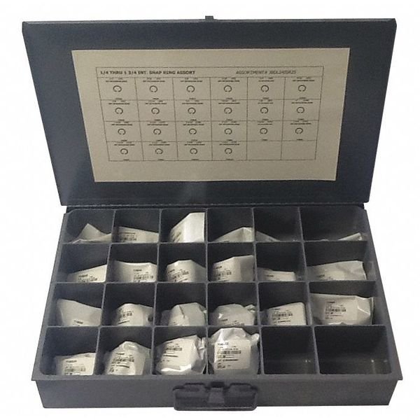 Internal Retaining Ring Assortment, Steel, Phosphate Finish, 22 Sizes, EnjoyTool Select, Mfr#: JBDL24ISR25