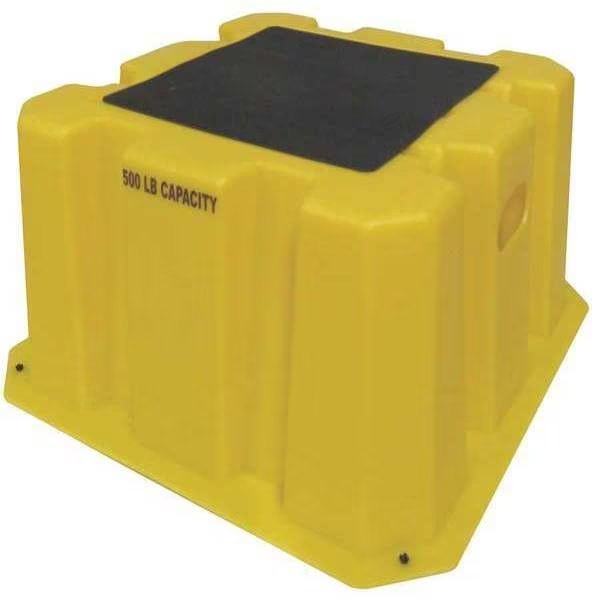 1 Step, Polyethylene Step Stand, 500 lb. Load Capacity, Yellow, Dpi, Mfr#: NBST-1-14