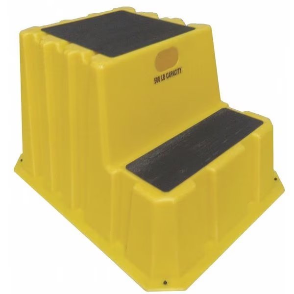 2 Steps, Polyethylene Step Stand, 500 lb. Load Capacity, Yellow, Dpi, Mfr#: NST-2-14