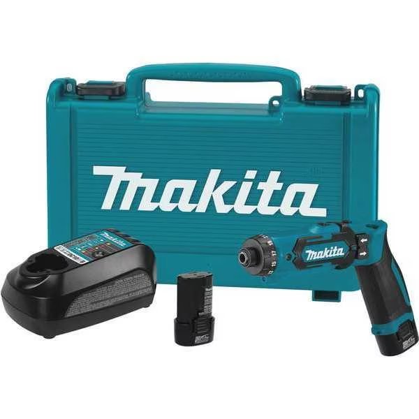 1/4 in, 7.2V DC Cordless Drill, Battery Included, Makita, Mfr#: DF012DSE