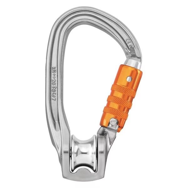 Pulley Carabiner, 3 in, Silver, Petzl, Mfr#: P75 TL