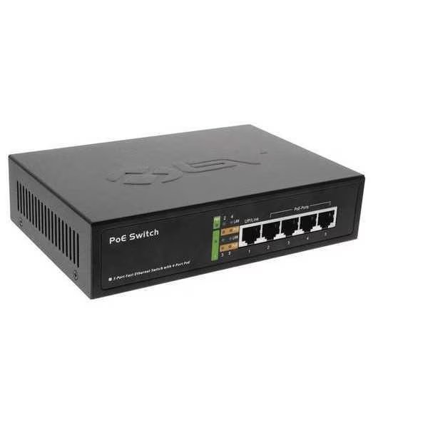 PoE Switch, Camera Inputs 4, 4-29/32" L, Bv Tech, Mfr#: LTPOE-SW502