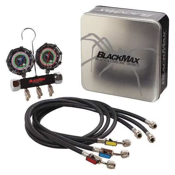 Mechanical Manifold Gauge Set, 2 Valves, Blackmax, Mfr#: MBH4P5EZ