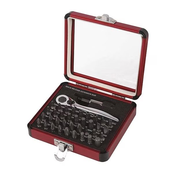 Mini Ratchet and Bit Set, 38 Pc., Sunex, Mfr#: 9726