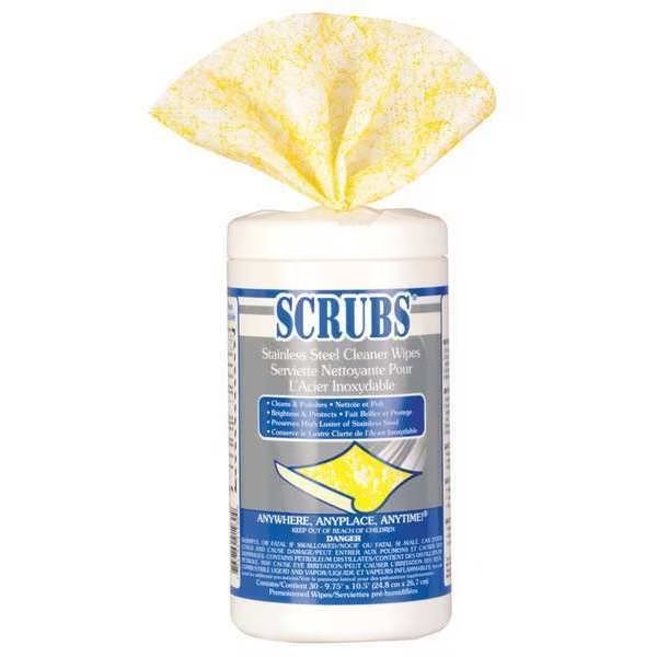 Stainless Steel Cleaner Towel, 9.75 x 10.5", 6 Pack, 30 Wipes/ Pack, Scrubs, Mfr#: 91930