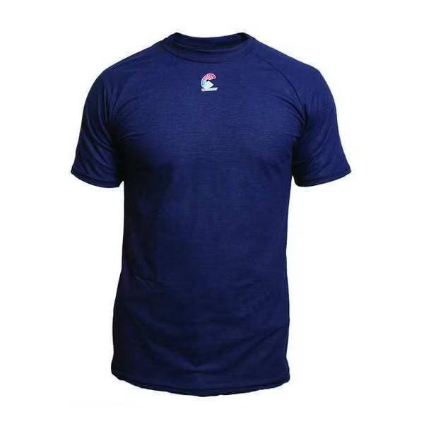 Flame Resistant Crewneck Shirt, Navy, Modacrylic, L, National Safety Apparel, Mfr#: C52FKSRLG