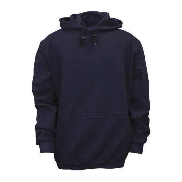 Flame Resistant Hooded Sweatshirt, Navy, UltraSoft(R) Fleece, L, National Safety Apparel, Mfr#: C21WT03LG