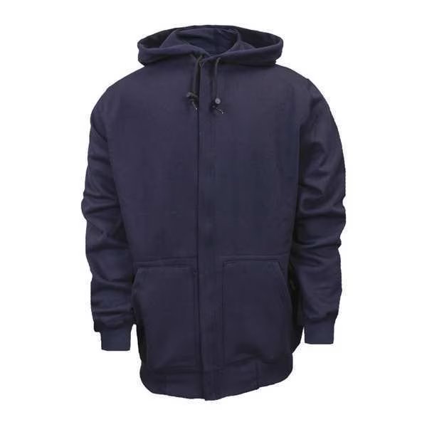 Flame Resistant Hooded Sweatshirt, Navy, UltraSoft(R) Fleece, 2XL, National Safety Apparel, Mfr#: C21WT052X