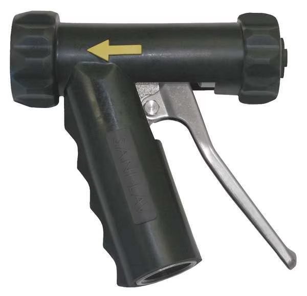 Pistol Grip Spray Nozzle, 3/4 in Female, 150 psi, 7 gpm, Black, Sani-Lav, Mfr#: N1AB