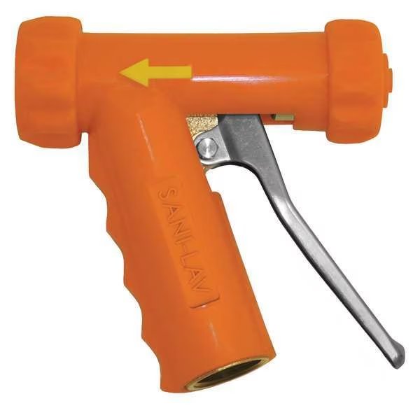 Pistol Grip Spray Nozzle, 3/4" Female, 150 psi, 7 gpm, Safety Orange, Sani-Lav, Mfr#: N1T