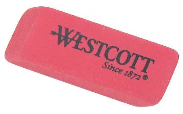 Eraser, Red, PK3, Westcott, Mfr#: 14613