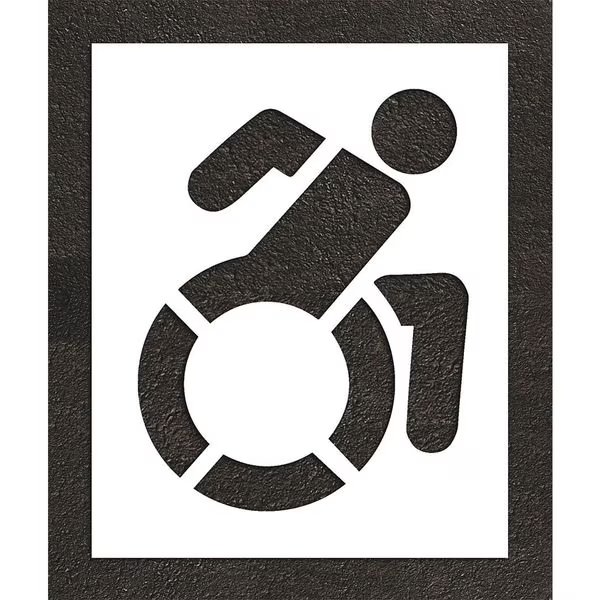 Pavement Stencil, 47"H, 38"W, 0.125" Thick, Rae, Mfr#: STL-108-33901