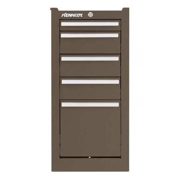 K2000 Series Side Cabinet, 5 Drawer, Brown, Steel, 13-1/2 in W x 20 in D x 29 in H, Kennedy, Mfr#: 205XB