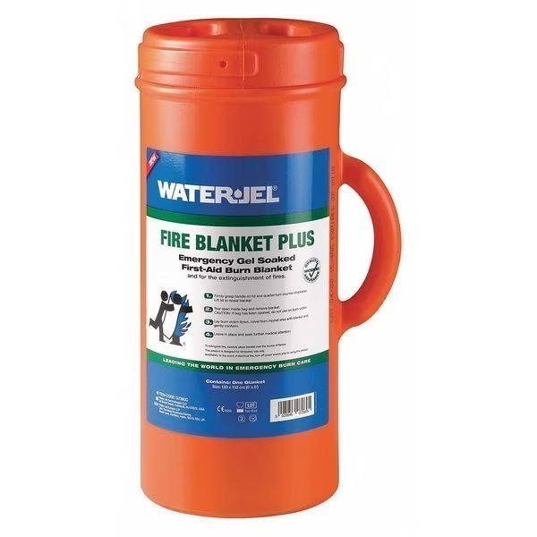 Fire Blanket, First Aid Gel-Coated, Wool, 6 ft x 5 ft, Tan Blanket Color, Waterjel, Mfr#: G7260C-4.69.000
