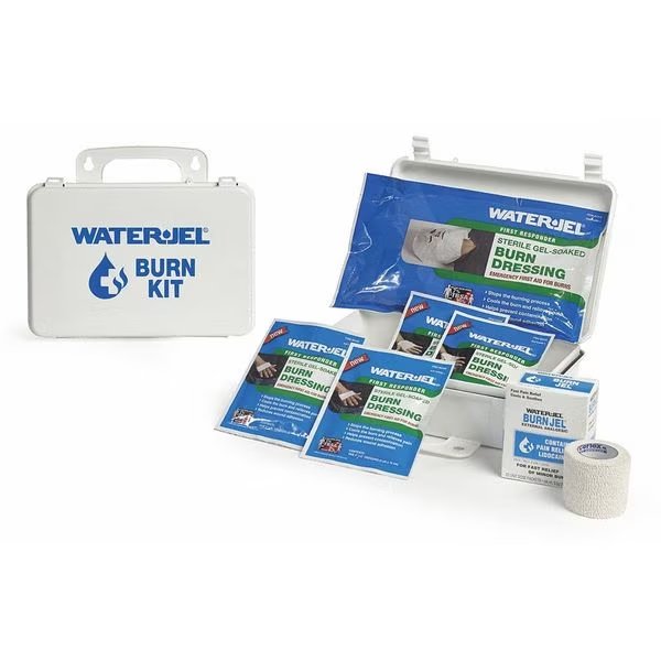 Burn Care Kit, Plastic Case, White, 6-1/2" H, Waterjel, Mfr#: FSK-HA.69.000