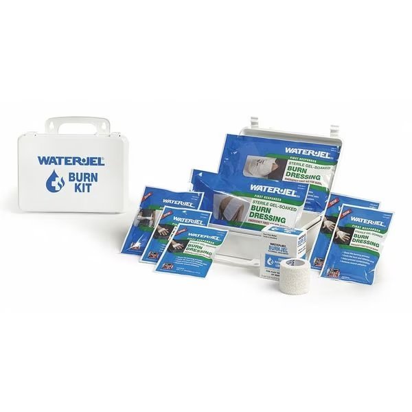Burn Care Kit, Plastic Case, White, 6-1/2" H, Waterjel, Mfr#: IWK-HA.69.000