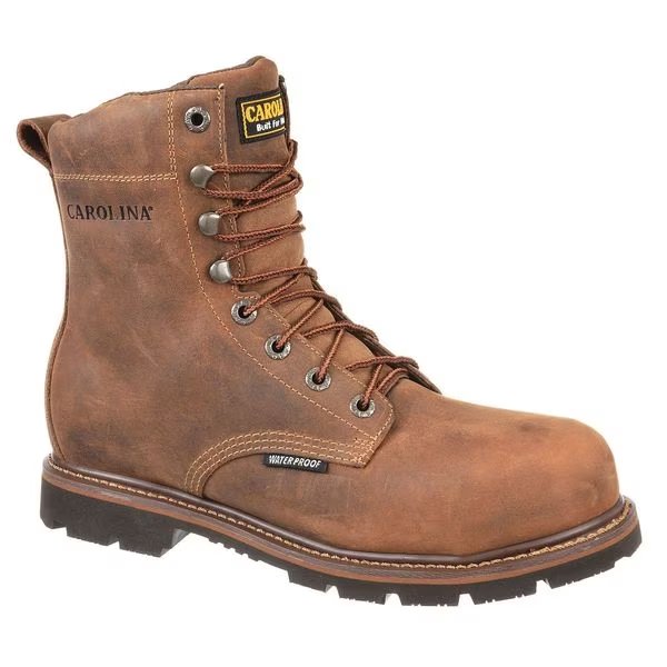 Size 11 1/2 Men's 8 in Work Boot Steel 8-Inch Work Boot, Brown, Carolina Shoe, Mfr#: CA3557