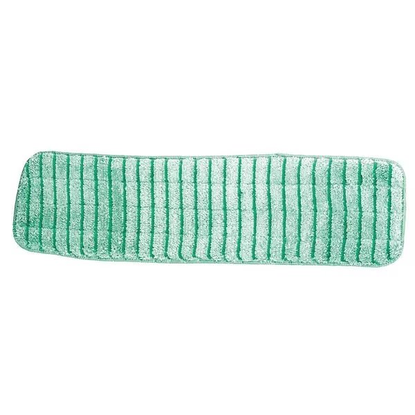 Flat Mop Pad, Hook-and-Loop Connection, Green, Microfiber, PK12, LWGS18, Microfiber Technologies, Mfr#: LWGS18
