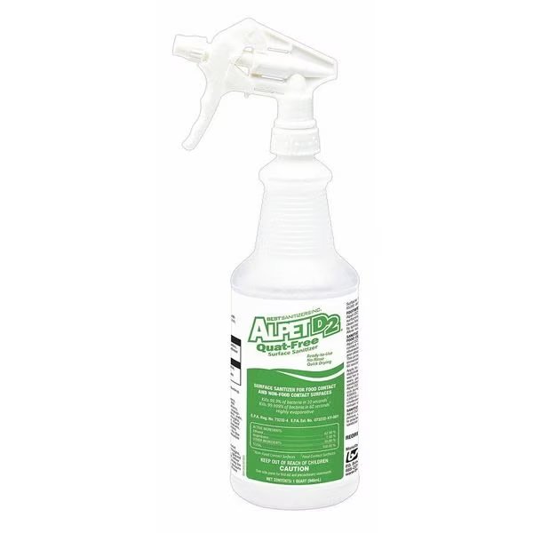Laundry Sanitizer, 1 qt Trigger Spray Bottle, Liquid, Alcohol, 12 PK, Best Sanitizers, Mfr#: SS10032